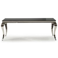 Louis Mirrored Dining Table in Black - Vida Living 200cm