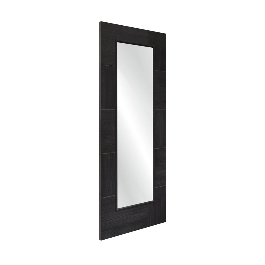 Internal Grey Laminate Fully-Glazed Door with Clear Glass - Pre-Finished - 1981 x 838 x 35mm - Ravenna - XL Joinery