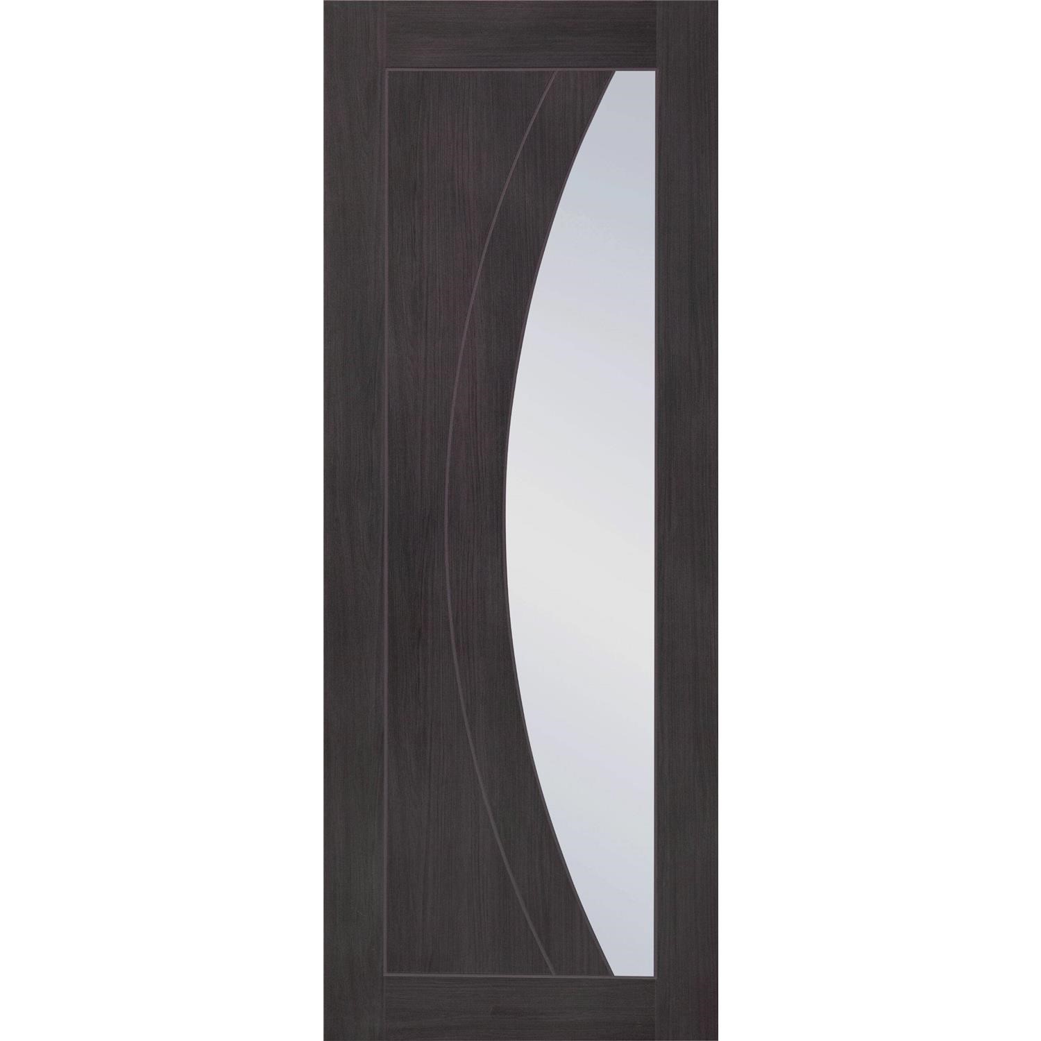 Xl Joinery Grey Internal Laminate Glazed Door With Clear Glass - Pre-Finished - 1981 X 686 X 35Mm - Salerno