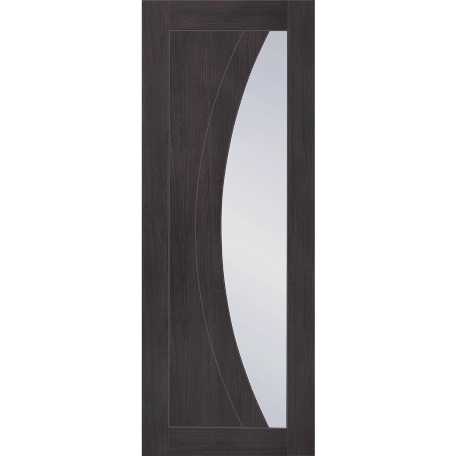 Internal Grey Laminate Glazed Door with Clear Glass - Pre-Finished - 2040 x 826 x 40mm - Salerno - XL Joinery