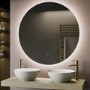 Round Backlit Heated Bathroom Mirror with Lights 1000mm - Luna
