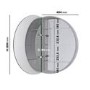 Single Door Round Chrome Heated Bathroom Mirror Cabinet with Lights 800mm - Luna
