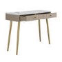 Taupe Marble Top Fluted Dressing Table with Drawers - Lucia