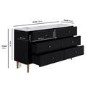 ONLY OPENED - Wide Black Marble Top Fluted Chest Of 6 Drawers - Lucia
