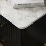 ONLY OPENED - Wide Black Marble Top Fluted Chest Of 6 Drawers - Lucia