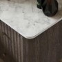 ALMOST PERFECT - Dark Wood 2-Drawer Marble Top Fluted Bedside Table - Lucia