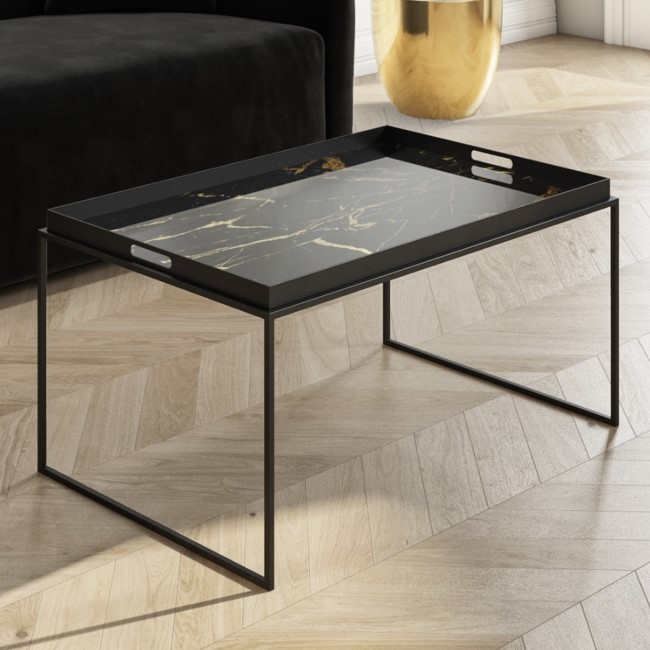 Medium Black Tray Table - Coffee Table - Lux