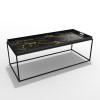 GRADE A2 - Black &amp; Gold Coffee Table - Large Tray - Lux