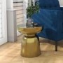 Gold Round Drum Side Table - Lux