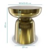 Gold Round Drum Side Table - Lux