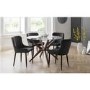 Grey Quilted Velvet Tub Chairs with Black Legs - Set of 2 - Luxe