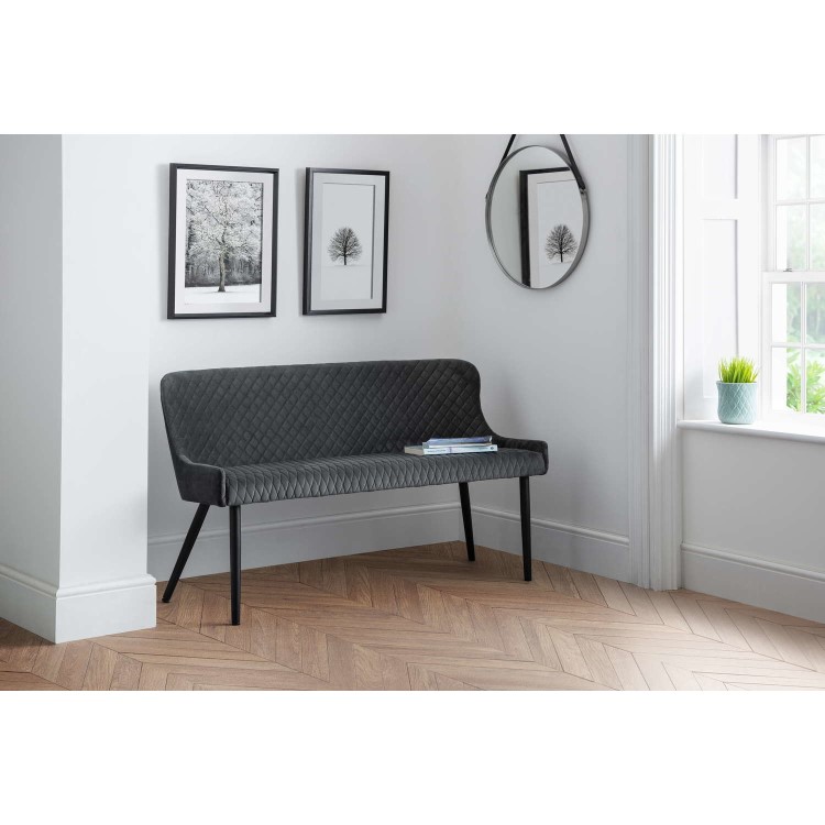 Julian Bowen Luxe High Back Dining Bench in Grey