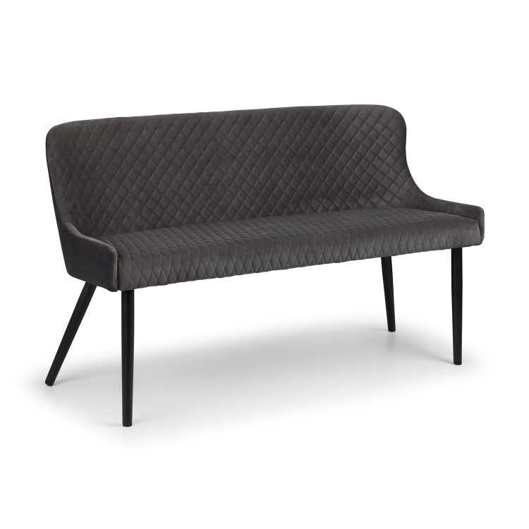 Julian Bowen Luxe High Back Dining Bench in Grey