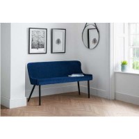 Julian Bowen Luxe High Back Dining Bench in Blue