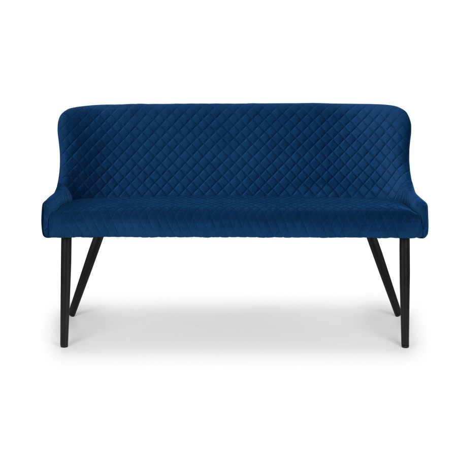 Julian Bowen Luxe High Back Dining Bench in Blue