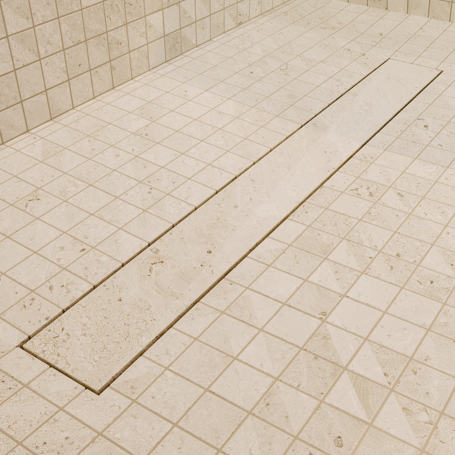 Tile-Ready 600mm Linear Waste Cover - Lagoon
