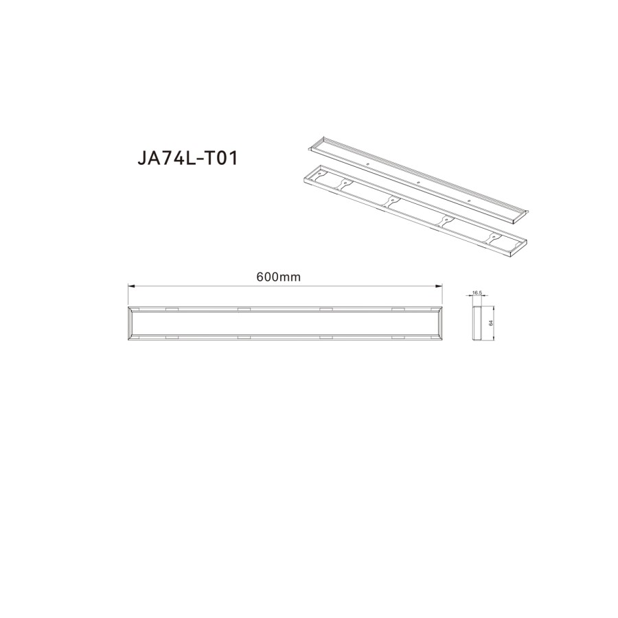 Tile-Ready 600mm Linear Waste Cover - Lagoon