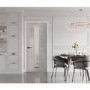 Internal Laminate White Grey Forli with Clear Glass - Pre-Finished, 1981 x 610 x 35 mm