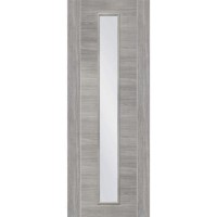 Internal Laminate White Grey Forli with Clear Glass - Pre-Finished, 1981 x 762 x 35 mm