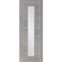 Internal Laminate White Grey Palermo with Clear Glass - Pre-Finished, 2040 x 826 x 40 mm