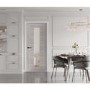 Internal Laminate White Grey Palermo with Clear Glass - Pre-Finished, 2040 x 826 x 40 mm