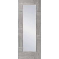 Internal Laminate White Grey Ravenna with Clear Glass - Pre-Finished, 1981 x 762 x 35 mm
