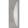 Internal Laminate White Grey Salerno with Clear Glass - Pre-Finished, 2040 x 826 x 40 mm