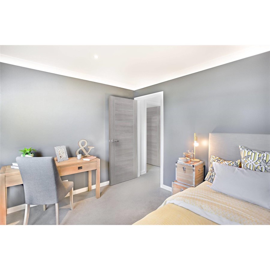Internal Laminate White Grey Palermo Fire Door - 1981 x 762 x 44 mm, Pre-Finished