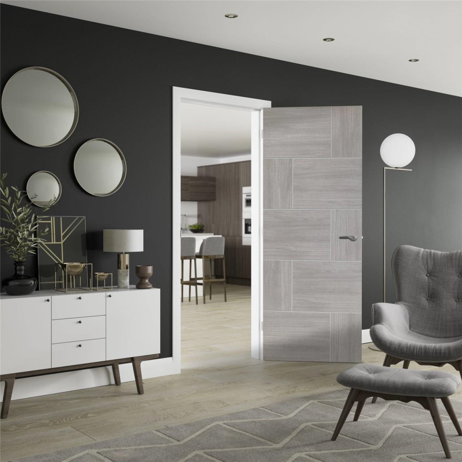 Internal Laminate White Grey Ravenna - Pre-Finished, 2040 x 726 x 40 mm