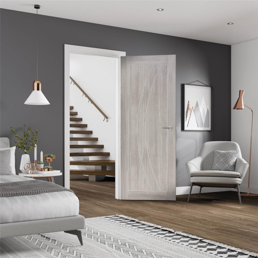 Internal Laminate White Grey Salerno - Pre-Finished, 2040 x 726 x 40 mm