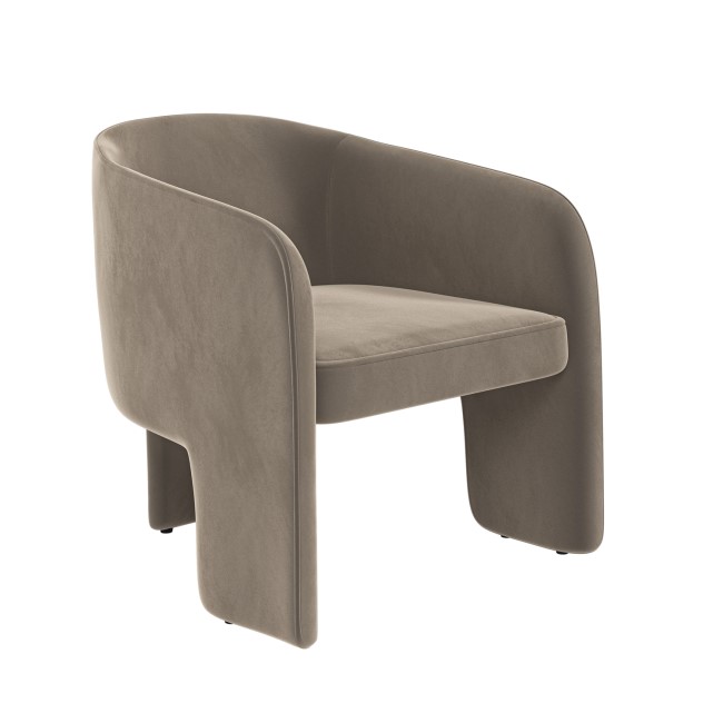 Mink Velvet Curved Accent Chair - Lyanna