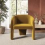 Mustard Velvet Curved Accent Chair - Lyanna