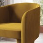 Mustard Velvet Curved Accent Chair - Lyanna