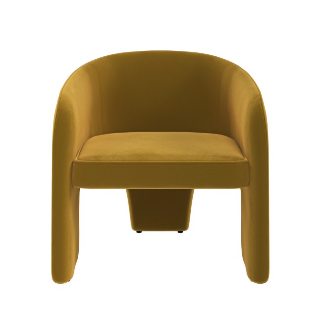 Mustard Velvet Curved Accent Chair - Lyanna