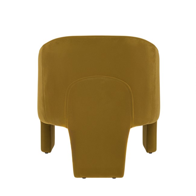 Mustard Velvet Curved Accent Chair - Lyanna