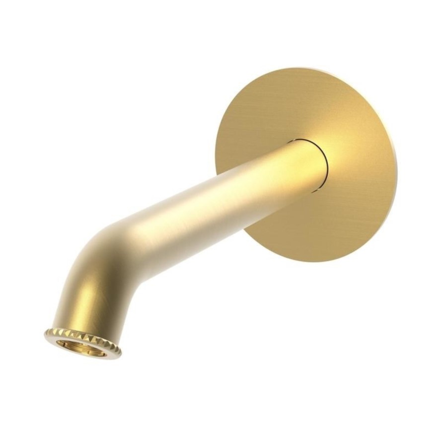 Brushed Brass 2 Outlet Wall Mounted Mixer Shower Set With Bath Filler Spout - Lyla