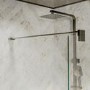 Wet Room Shower Screen 900mm Gunmetal Grey Frameless with Wall Support Bar - Live Your Colour