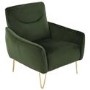 Green Velvet Armchair with Gold Hairpin Legs - Lyle