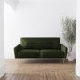 GRADE A1 - Green Velvet Two Seater Sofa with Gold Hairpin Legs - Lyle