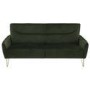 GRADE A1 - Green Velvet Two Seater Sofa with Gold Hairpin Legs - Lyle