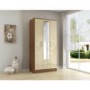 Birlea Furniture Lynx & 3 Door 2 Drawer Wardrobe With Mirror in walnut/cream