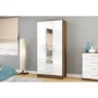 Birlea Furniture Lynx & 3 Door 2 Drawer Wardrobe With Mirror in walnut/white