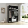 Birlea Furniture Lynx & 4 Door 2 Drawer Wardrobe With Mirror in black/white