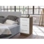 Birlea Furniture Lynx & 3 Drawer Bedside Table in walnut/white