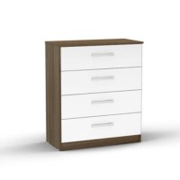 Birlea Furniture Lynx & 4 Drawer Chest in walnut/white