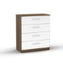 Birlea Furniture Lynx & 4 Drawer Chest in walnut/white
