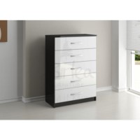 Birlea Furniture Lynx & 5 Drawer Chest in black/white