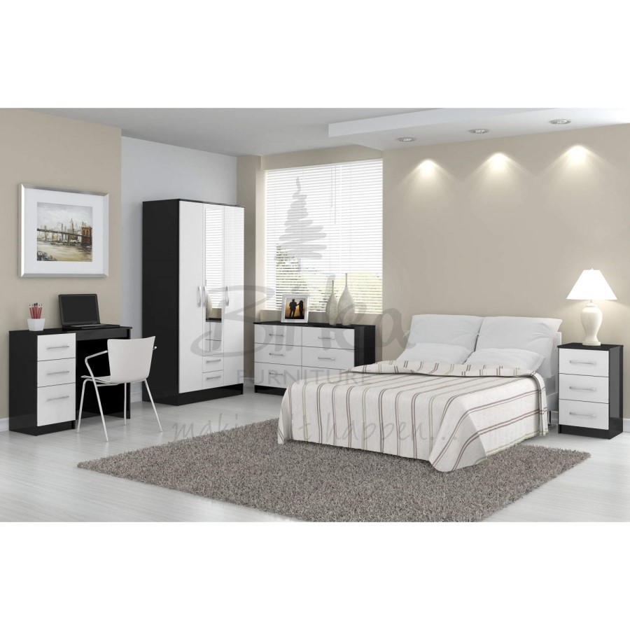 Birlea Furniture Lynx & 5 Drawer Chest in black/white