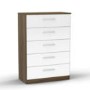 Birlea Furniture Lynx & 5 Drawer Chest in walnut/white