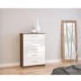 Birlea Furniture Lynx & 5 Drawer Chest in walnut/white
